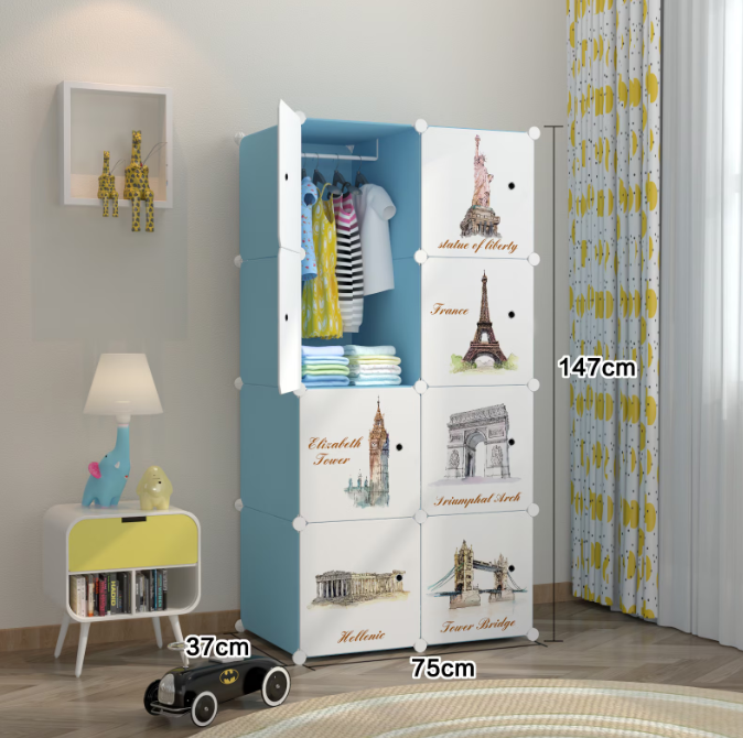 Dulap modular pentru copii 8 rafturi ,  AT PERFORMANCE®, monumente